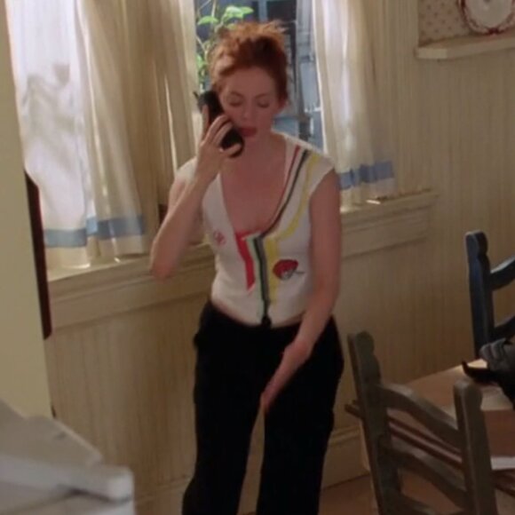 Vintage Y2K Diesel Peach Cap Sleeve Top ALT ASO Paige Matthews Charmed - Picture 7 of 7